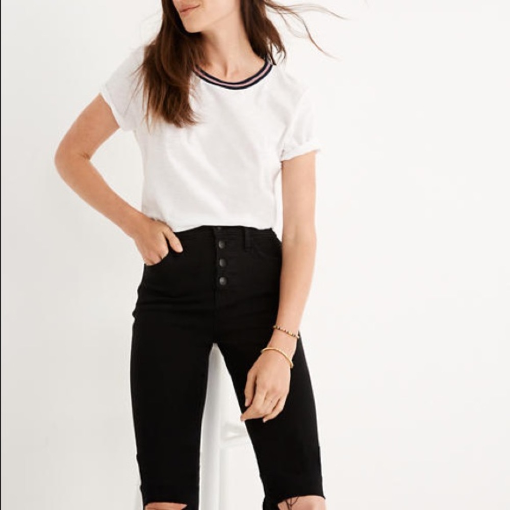 Madewell 10” High Rise Jegging Distressed Black 26